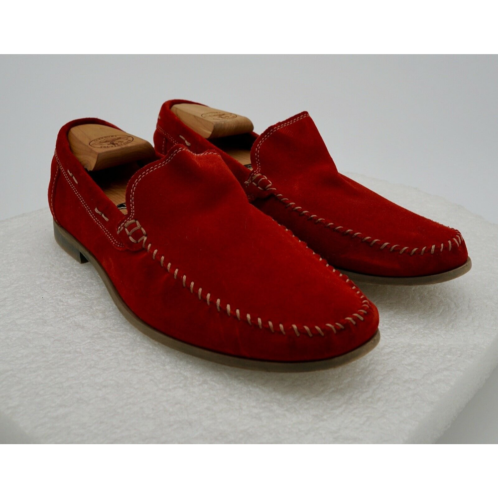 Donald J Pliner red suede Sands loafers Sz 8M